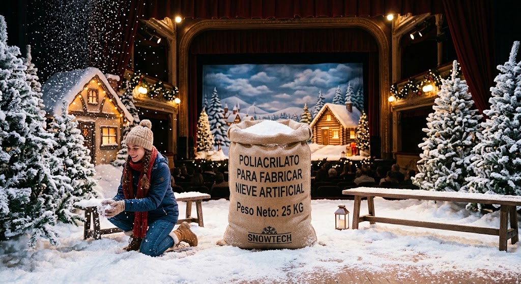 Saco de Nieve Artificial de Poliacrilato de Sodio para decoración de escenarios