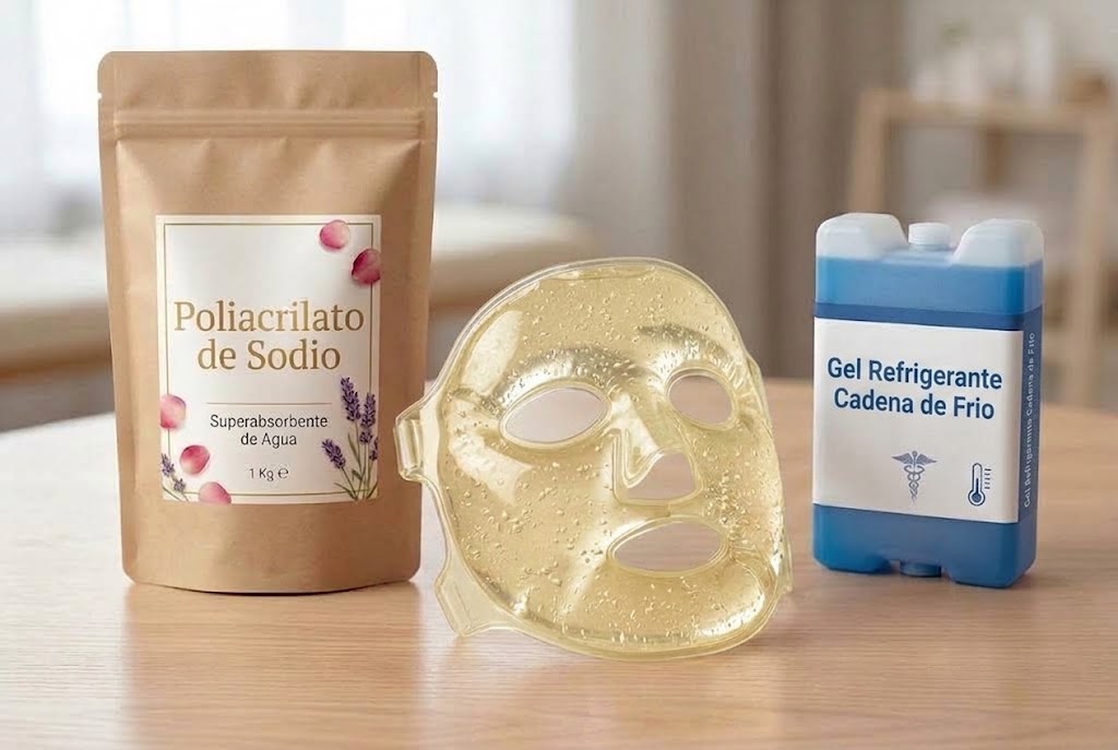 Gel refrigerante y máscara de frío-calor para uso industrial